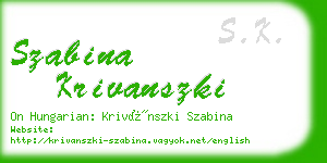 szabina krivanszki business card